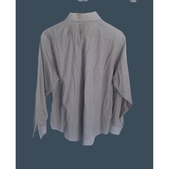 DKNY -MENS GREY STRIPPED BUTTON FRONT CLOSURE LONG SLEEVE 100%COTT SIZE X-LARGE - Picture 2 of 5